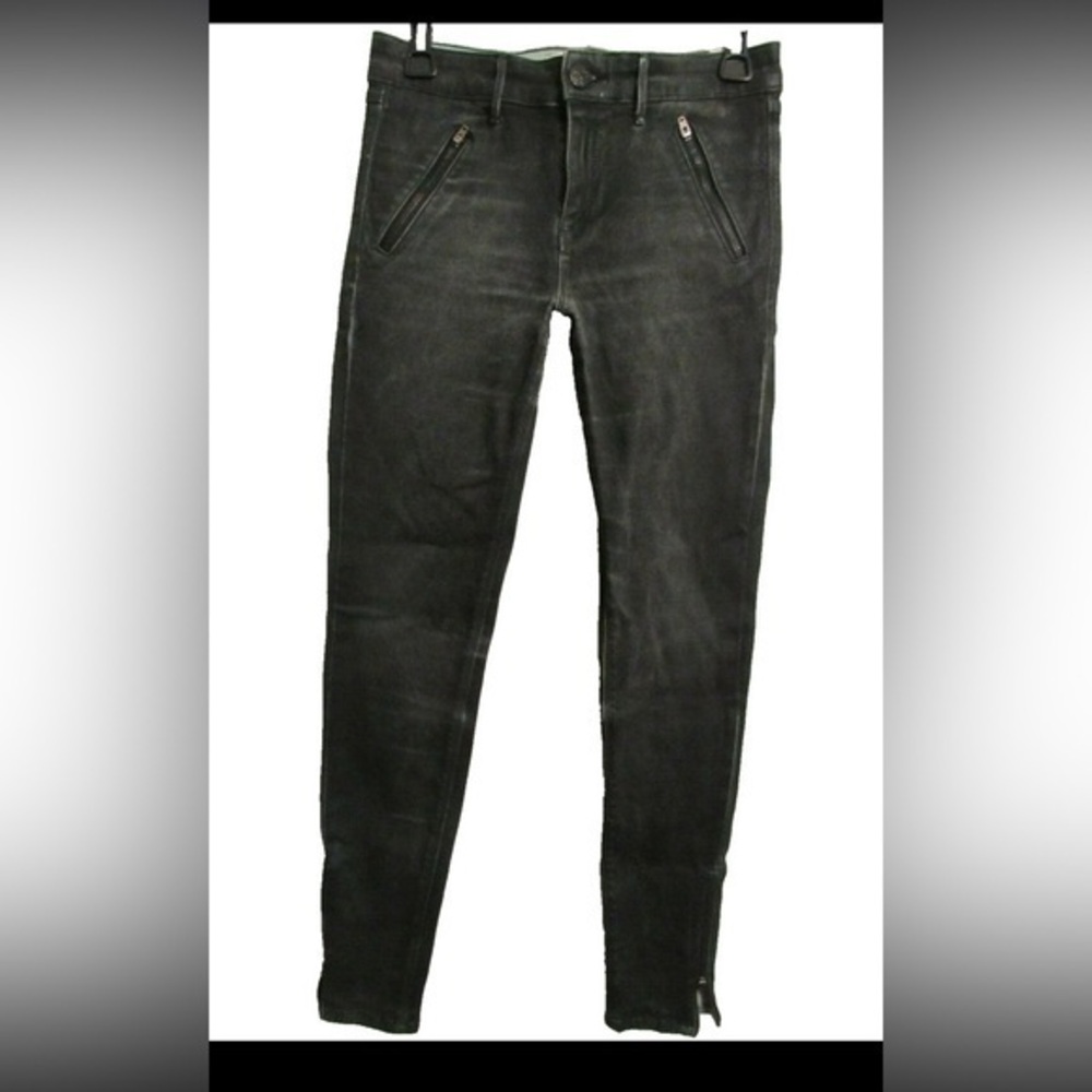 HABITUAL Size 31 Blue Gray Coated Amalia Hi-Rise Zipper Skinny Jeans Pants
